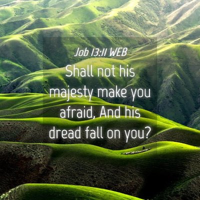 Picture 04 - Job 13:11 WEB - Shall not his majesty make you afraid, And his - Bible Verse Picture