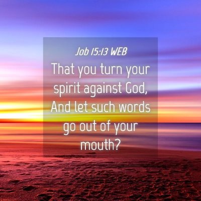 Picture 04 - Job 15:13 WEB - That you turn your spirit against God, And let - Bible Verse Picture