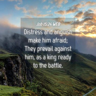 Picture 04 - Job 15:24 WEB - Distress and anguish make him afraid; They - Bible Verse Picture