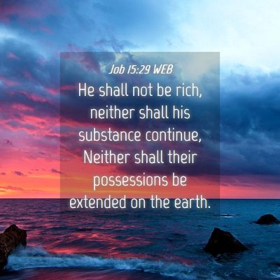 Picture 04 - Job 15:29 WEB - He shall not be rich, neither shall his substance - Bible Verse Picture