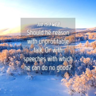 Picture 04 - Job 15:3 WEB - Should he reason with unprofitable talk, Or with - Bible Verse Picture