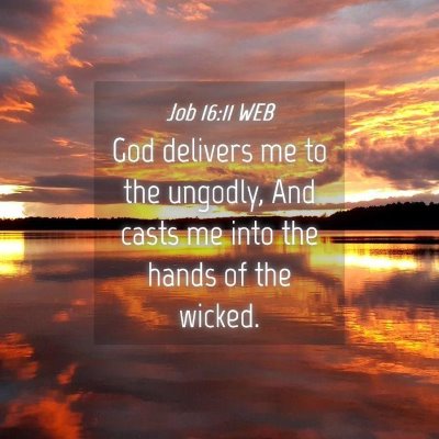 Picture 04 - Job 16:11 WEB - God delivers me to the ungodly, And casts me into - Bible Verse Picture