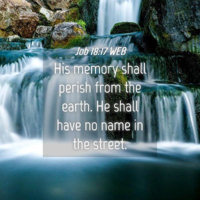 Picture 04 - Job 18:17 WEB - His memory shall perish from the earth. He shall - Bible Verse Picture