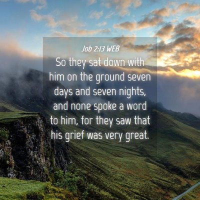 Picture 04 - Job 2:13 WEB - So they sat down with him on the ground seven - Bible Verse Picture