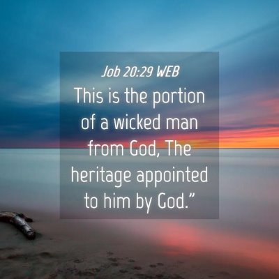 Picture 04 - Job 20:29 WEB - This is the portion of a wicked man from God, The - Bible Verse Picture