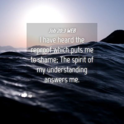 Picture 04 - Job 20:3 WEB - I have heard the reproof which puts me to shame; - Bible Verse Picture