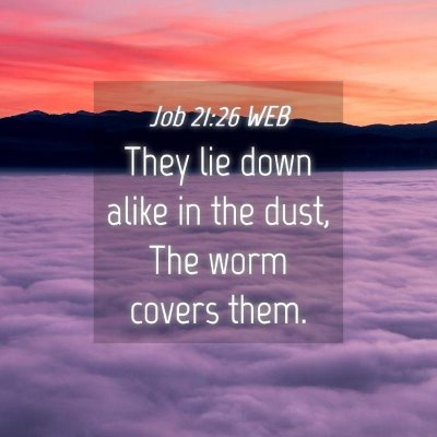Picture 04 - Job 21:26 WEB - They lie down alike in the dust, The worm covers - Bible Verse Picture