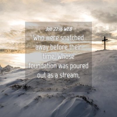 Picture 04 - Job 22:16 WEB - Who were snatched away before their time, Whose - Bible Verse Picture
