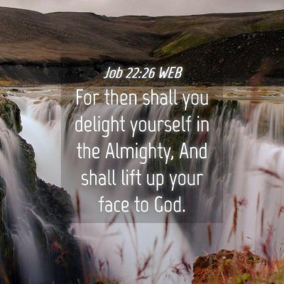 Picture 04 - Job 22:26 WEB - For then shall you delight yourself in the - Bible Verse Picture