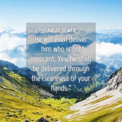 Picture 04 - Job 22:30 WEB - He will even deliver him who is not innocent; - Bible Verse Picture