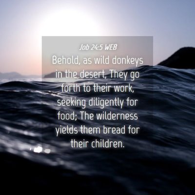 Picture 04 - Job 24:5 WEB - Behold, as wild donkeys in the desert, They go - Bible Verse Picture