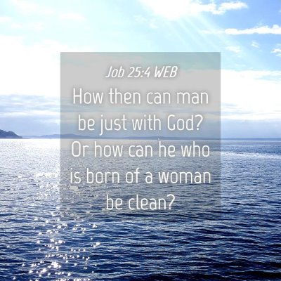 Picture 04 - Job 25:4 WEB - How then can man be just with God? Or how can he - Bible Verse Picture