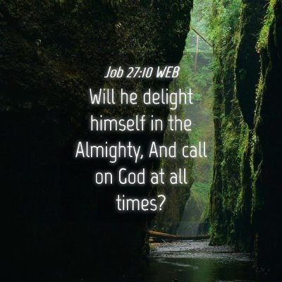 Picture 04 - Job 27:10 WEB - Will he delight himself in the Almighty, And call - Bible Verse Picture
