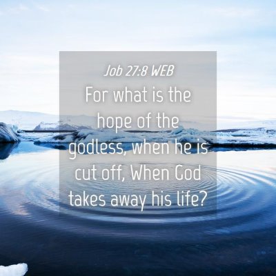 Picture 04 - Job 27:8 WEB - For what is the hope of the godless, when he is - Bible Verse Picture