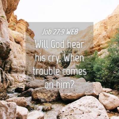 Picture 04 - Job 27:9 WEB - Will God hear his cry, When trouble comes on - Bible Verse Picture