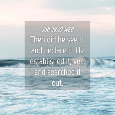 Picture 04 - Job 28:27 WEB - Then did he see it, and declare it. He - Bible Verse Picture