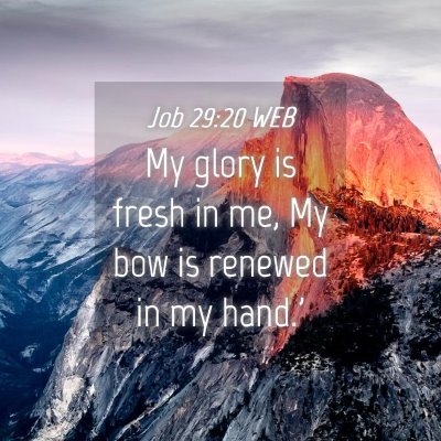 Picture 04 - Job 29:20 WEB - My glory is fresh in me, My bow is renewed in my - Bible Verse Picture