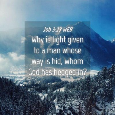 Picture 04 - Job 3:23 WEB - Why is light given to a man whose way is hid, - Bible Verse Picture