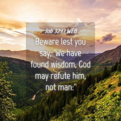 Picture 04 - Job 32:13 WEB - Beware lest you say, 'We have found wisdom, God - Bible Verse Picture