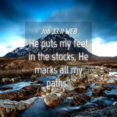 Picture 04 - Job 33:11 WEB - He puts my feet in the stocks, He marks all my - Bible Verse Picture