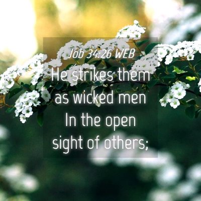 Picture 04 - Job 34:26 WEB - He strikes them as wicked men In the open sight - Bible Verse Picture