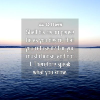 Picture 04 - Job 34:33 WEB - Shall his recompense be as you desire, that you - Bible Verse Picture