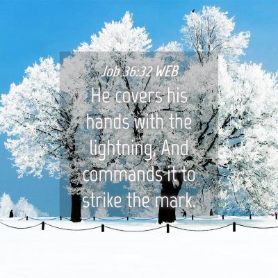 Picture 04 - Job 36:32 WEB - He covers his hands with the lightning, And - Bible Verse Picture