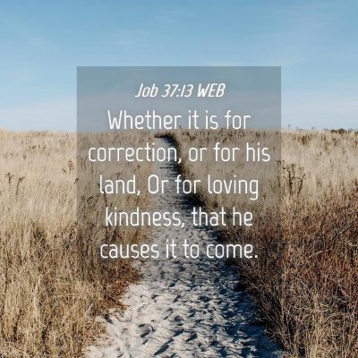 Picture 04 - Job 37:13 WEB - Whether it is for correction, or for his land, Or - Bible Verse Picture