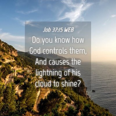 Picture 04 - Job 37:15 WEB - Do you know how God controls them, And causes the - Bible Verse Picture