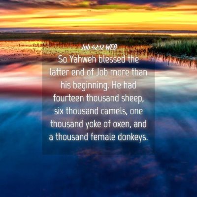 Picture 04 - Job 42:12 WEB - So Yahweh blessed the latter end of Job more than - Bible Verse Picture