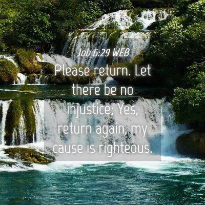 Picture 04 - Job 6:29 WEB - Please return. Let there be no injustice; Yes, - Bible Verse Picture
