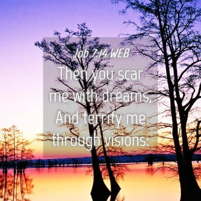 Picture 04 - Job 7:14 WEB - Then you scar me with dreams, And terrify me - Bible Verse Picture