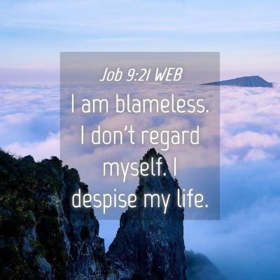 Picture 04 - Job 9:21 WEB - I am blameless. I don't regard myself. I despise - Bible Verse Picture