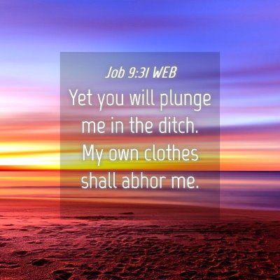 Picture 04 - Job 9:31 WEB - Yet you will plunge me in the ditch. My own - Bible Verse Picture