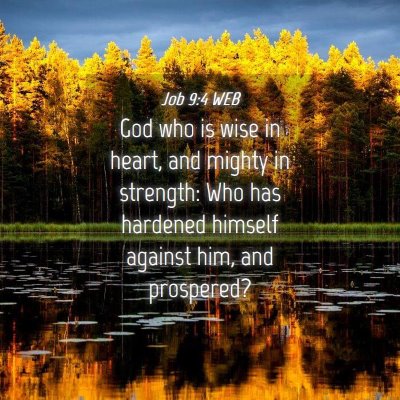 Picture 04 - Job 9:4 WEB - God who is wise in heart, and mighty in strength: - Bible Verse Picture