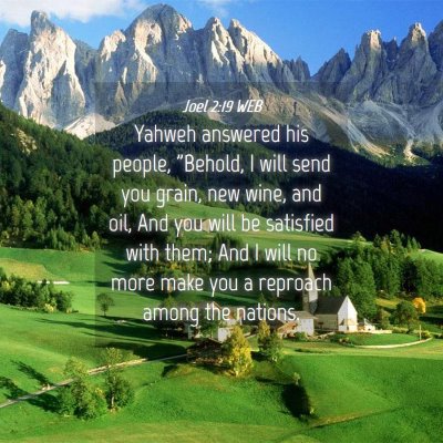 Picture 04 - Joel 2:19 WEB - Yahweh answered his people, 
