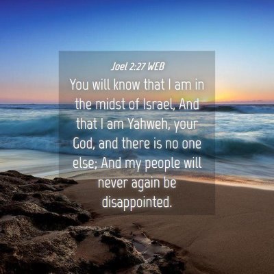 Picture 04 - Joel 2:27 WEB - You will know that I am in the midst of Israel, - Bible Verse Picture