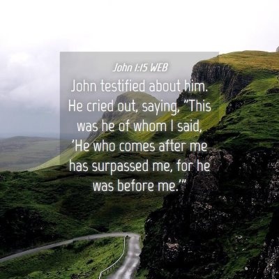 Picture 04 - John 1:15 WEB - John testified about him. He cried out, saying, - Bible Verse Picture
