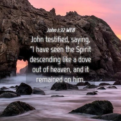 Picture 04 - John 1:32 WEB - John testified, saying, 