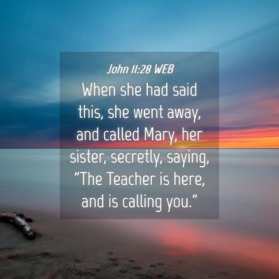 Picture 04 - John 11:28 WEB - When she had said this, she went away, and called - Bible Verse Picture