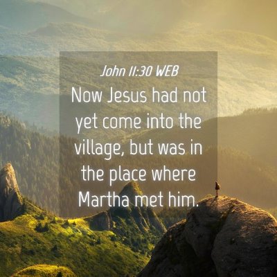 Picture 04 - John 11:30 WEB - Now Jesus had not yet come into the village, but - Bible Verse Picture