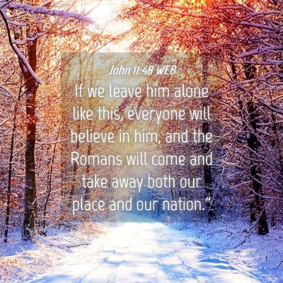 Picture 04 - John 11:48 WEB - If we leave him alone like this, everyone will - Bible Verse Picture
