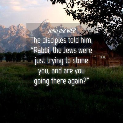 Picture 04 - John 11:8 WEB - The disciples told him, 