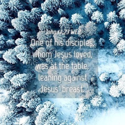 Picture 04 - John 13:23 WEB - One of his disciples, whom Jesus loved, was at - Bible Verse Picture