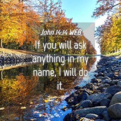 Picture 04 - John 14:14 WEB - If you will ask anything in my name, I will do - Bible Verse Picture
