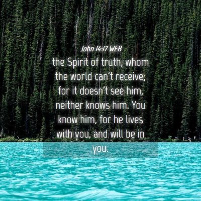 Picture 04 - John 14:17 WEB - the Spirit of truth, whom the world can't - Bible Verse Picture