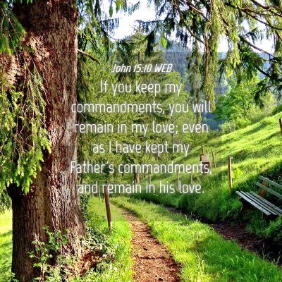 Picture 04 - John 15:10 WEB - If you keep my commandments, you will remain in - Bible Verse Picture