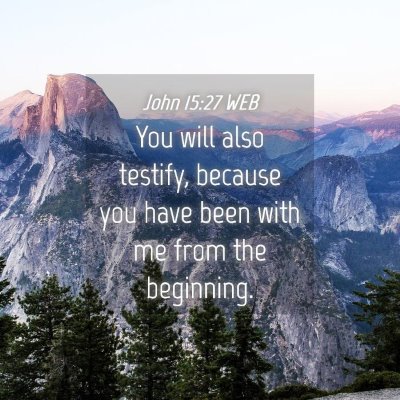 Picture 04 - John 15:27 WEB - You will also testify, because you have been with - Bible Verse Picture