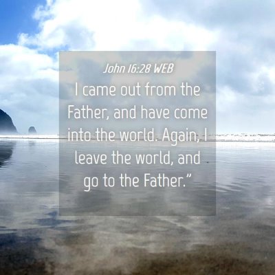Picture 04 - John 16:28 WEB - I came out from the Father, and have come into - Bible Verse Picture