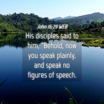 Picture 04 - John 16:29 WEB - His disciples said to him, 